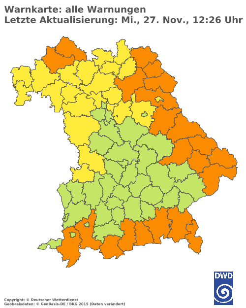 Aktuelle Wetterwarnungen für  Augsburg