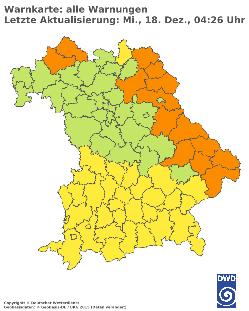 Aktuelle Wetterwarnungen für  Augsburg