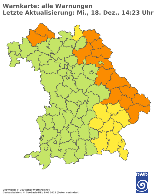 Aktuelle Wetterwarnungen für  Augsburg