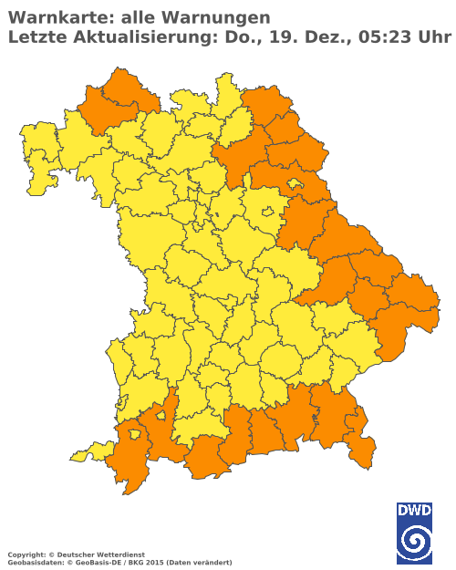 Aktuelle Wetterwarnungen für  Augsburg