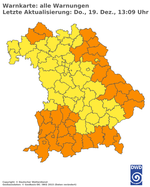 Aktuelle Wetterwarnungen für  Augsburg