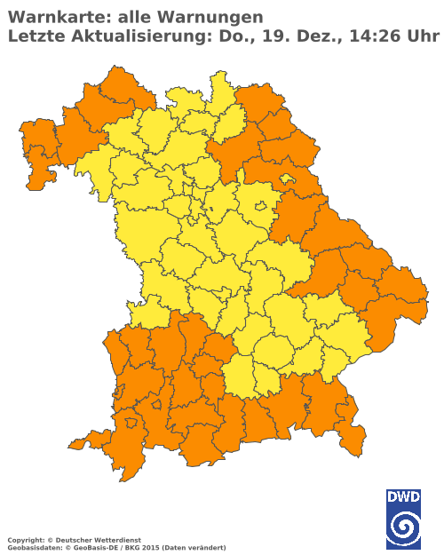 Aktuelle Wetterwarnungen für  Augsburg