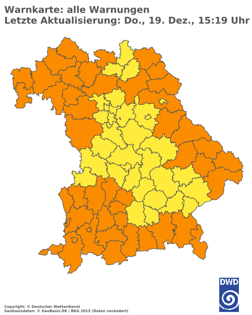 Aktuelle Wetterwarnungen für  Augsburg