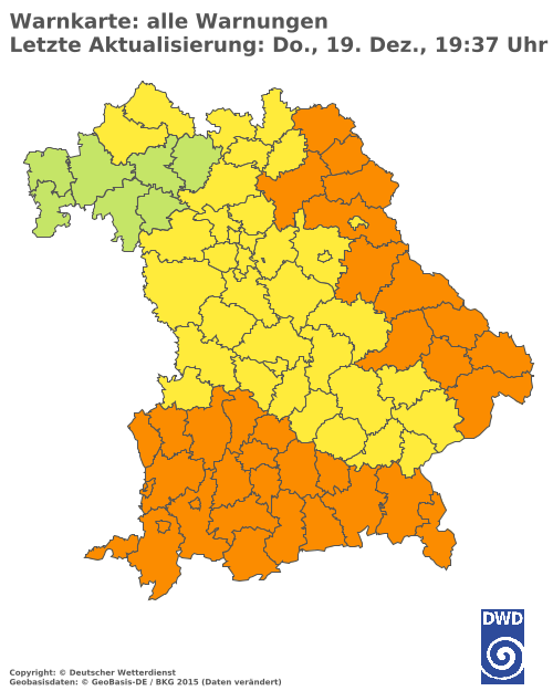 Aktuelle Wetterwarnungen für  Augsburg