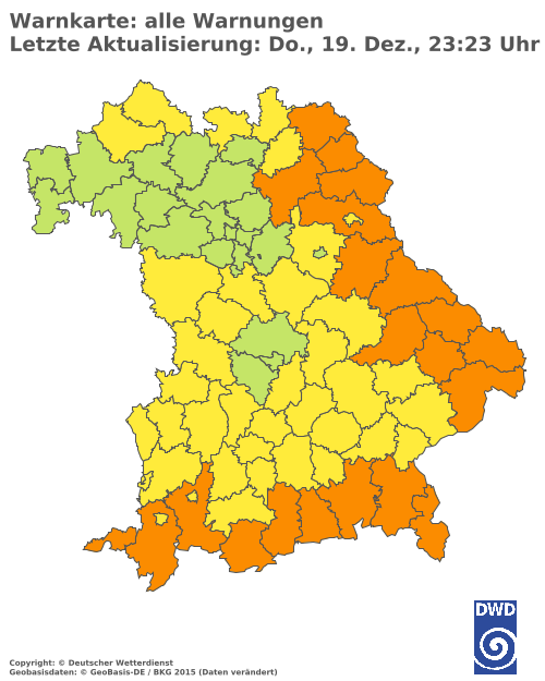 Aktuelle Wetterwarnungen für  Augsburg