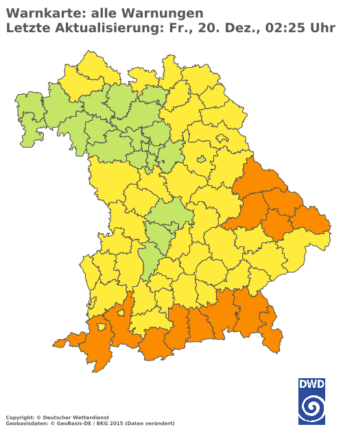 Aktuelle Wetterwarnungen für  Augsburg