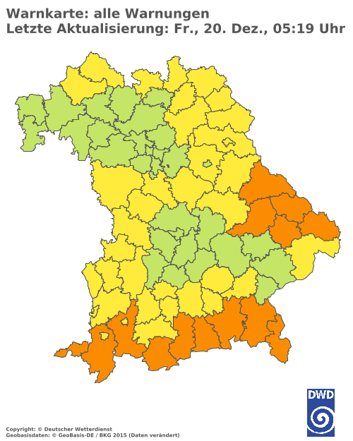 Aktuelle Wetterwarnungen für  Augsburg