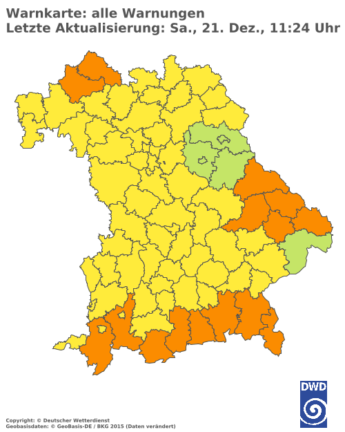 Aktuelle Wetterwarnungen für  Augsburg