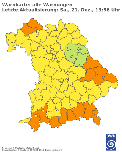 Aktuelle Wetterwarnungen für  Augsburg