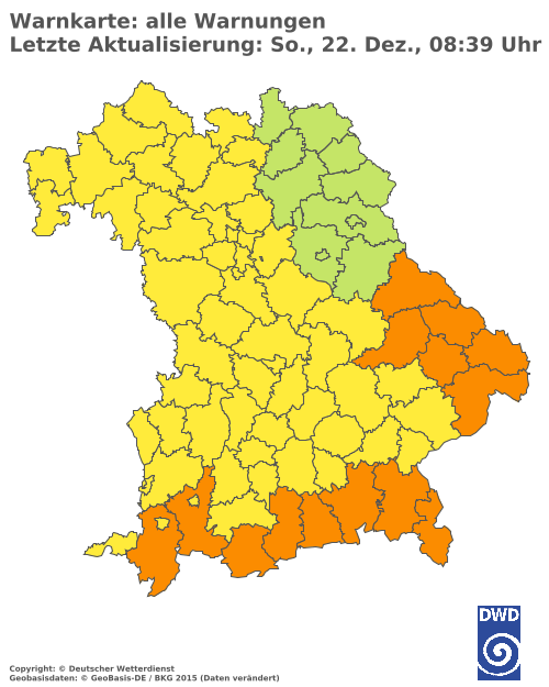 Aktuelle Wetterwarnungen für  Augsburg