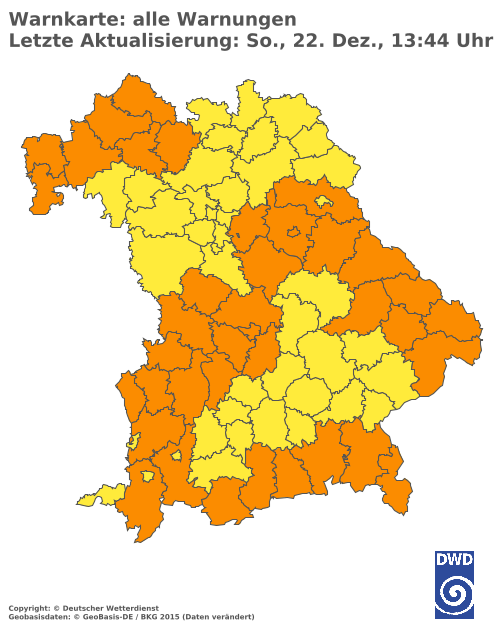 Aktuelle Wetterwarnungen für  Augsburg