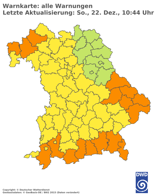 Aktuelle Wetterwarnungen für  Augsburg