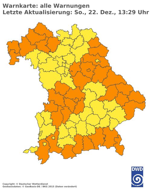 Aktuelle Wetterwarnungen für  Augsburg