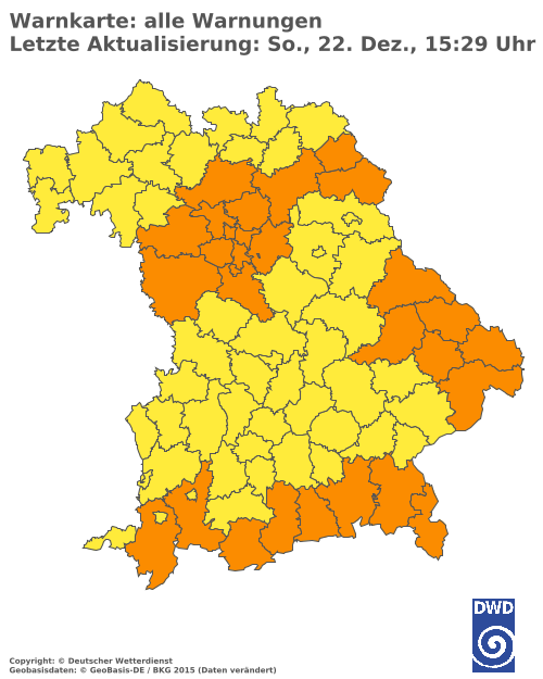 Aktuelle Wetterwarnungen für  Augsburg