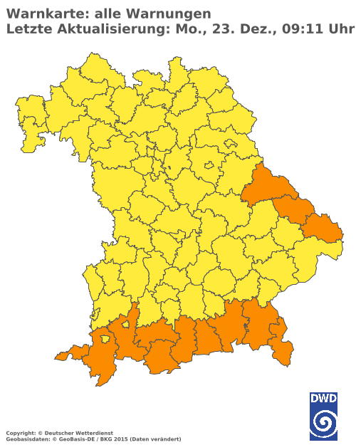 Aktuelle Wetterwarnungen für  Augsburg