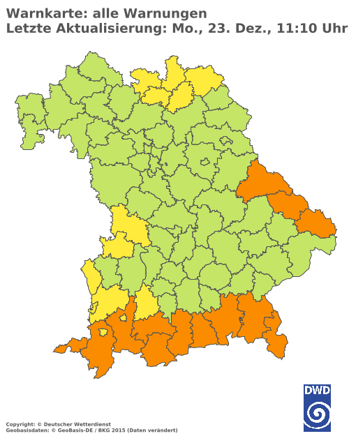 Aktuelle Wetterwarnungen für  Augsburg