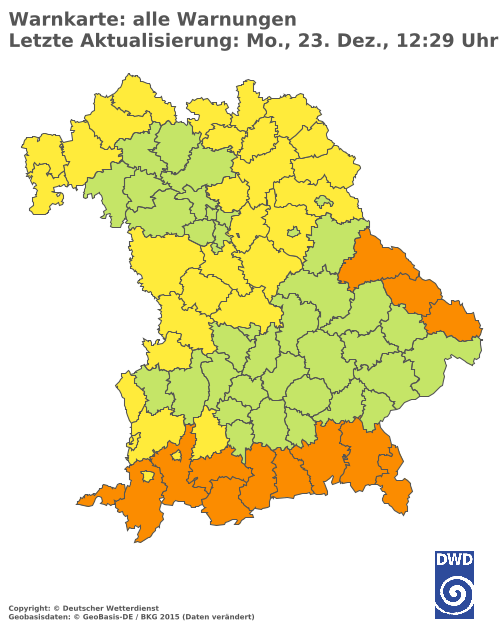 Aktuelle Wetterwarnungen für  Augsburg