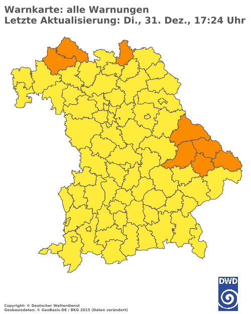 Aktuelle Wetterwarnungen für  Augsburg