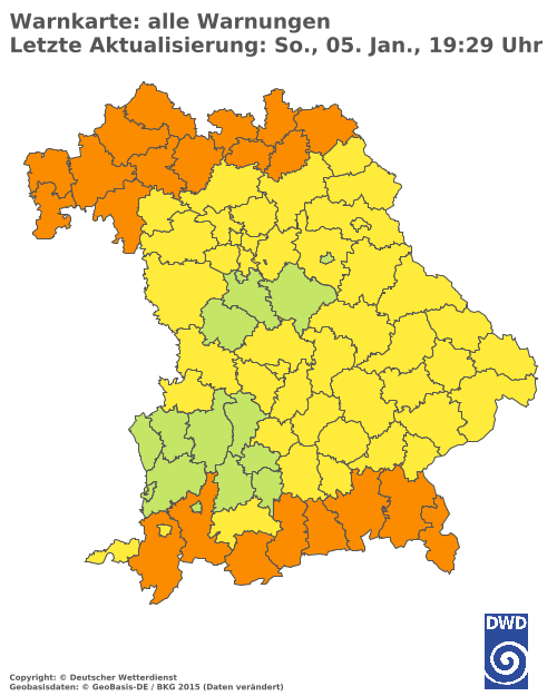 Aktuelle Wetterwarnungen für  Augsburg