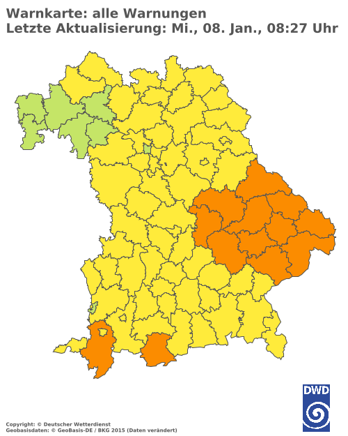 Aktuelle Wetterwarnungen für  Augsburg