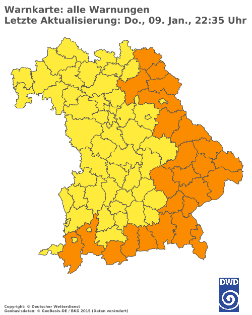 Aktuelle Wetterwarnungen für  Augsburg