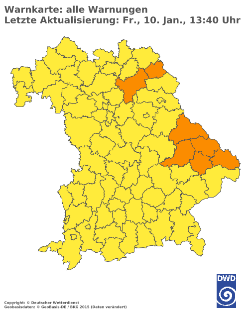 Aktuelle Wetterwarnungen für  Augsburg