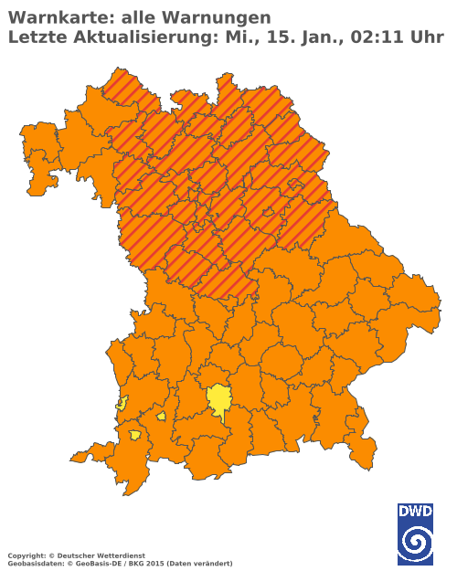 Aktuelle Wetterwarnungen für  Augsburg