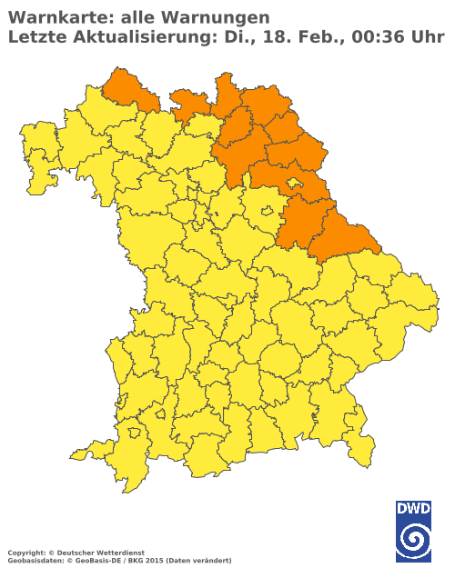 Aktuelle Wetterwarnungen für  Augsburg