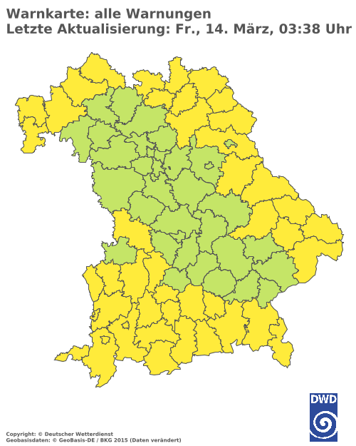 Aktuelle Wetterwarnungen für  Augsburg