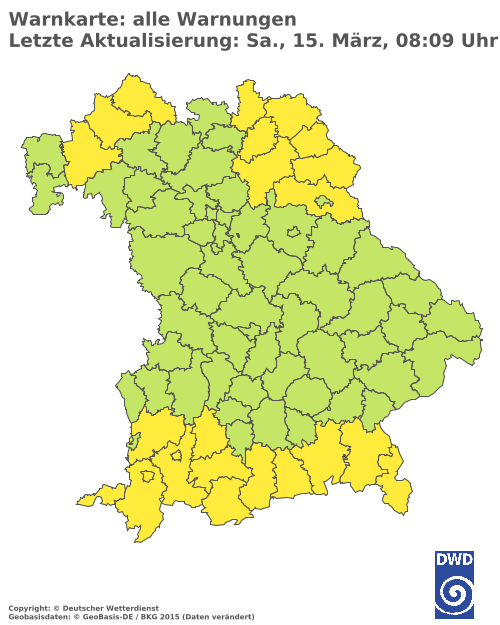 Aktuelle Wetterwarnungen für  Augsburg