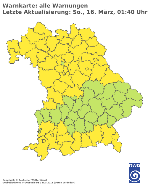 Aktuelle Wetterwarnungen für  Augsburg