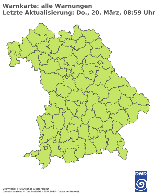 Aktuelle Wetterwarnungen für  Augsburg