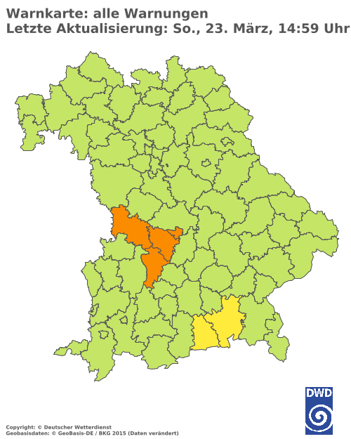 Aktuelle Wetterwarnungen für  Augsburg