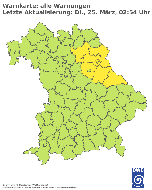 Aktuelle Wetterwarnungen für  Augsburg