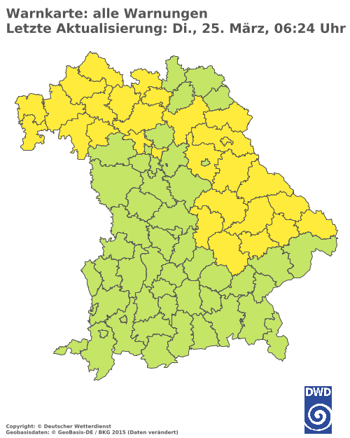 Aktuelle Wetterwarnungen für  Augsburg