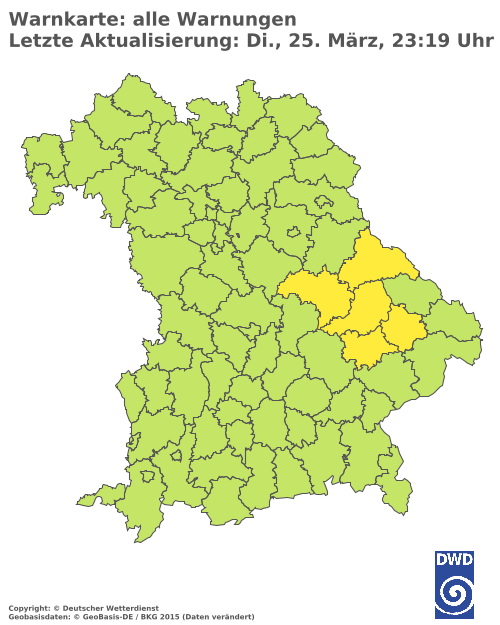 Aktuelle Wetterwarnungen für  Augsburg