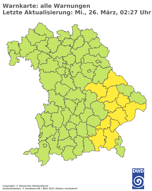 Aktuelle Wetterwarnungen für  Augsburg